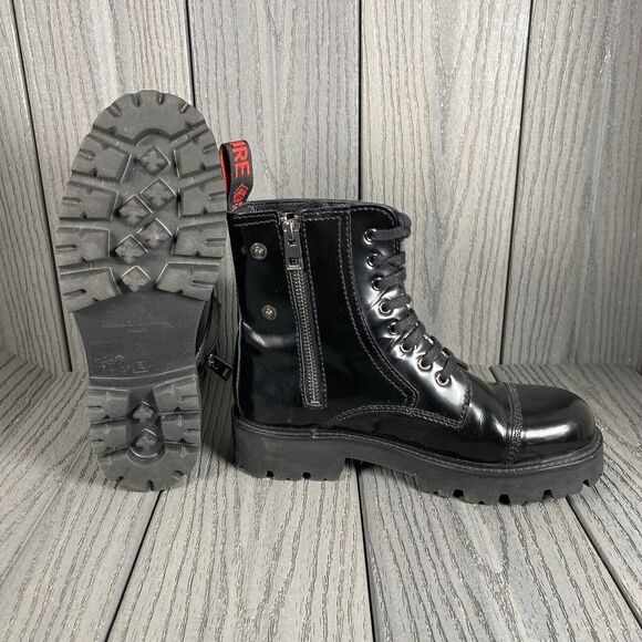 ZADIG & VOLTAIRE Black Leather Cap-Toe Ankle Boots 36 (No patch) Made Portugal - Picture 1 of 16